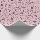 Feminist Girl Power Black & Pink Wrapping Paper Geschenkpapier (Ecke)