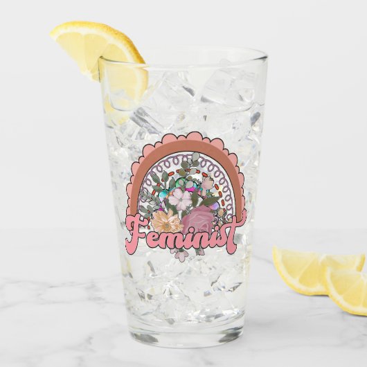 Feminist Glass Tumbler (Vorderseite Ice)