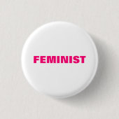 Feminist Hot roink, magenta, fuchsia button (Vorderseite)