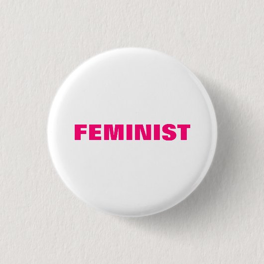 Feminist Hot roink, magenta, fuchsia button (Vorderseite)