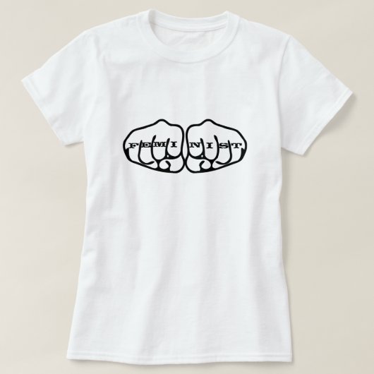 Feminist Knuckle Tattoos T - Shirt (Design vorne)