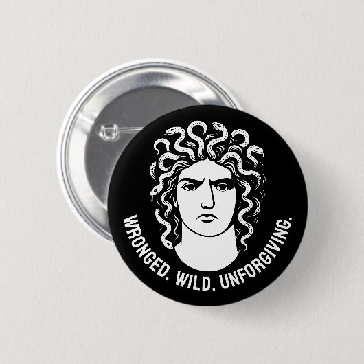Feminist Medusa Icon Button (Vorne & Hinten)