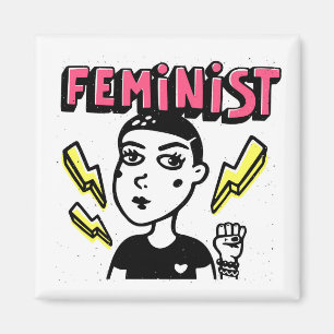 Feminist Pop Art Girl Magnet