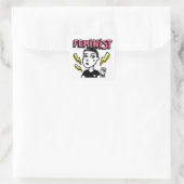 Feminist Pop Art Girl Quadratischer Aufkleber (Tasche)