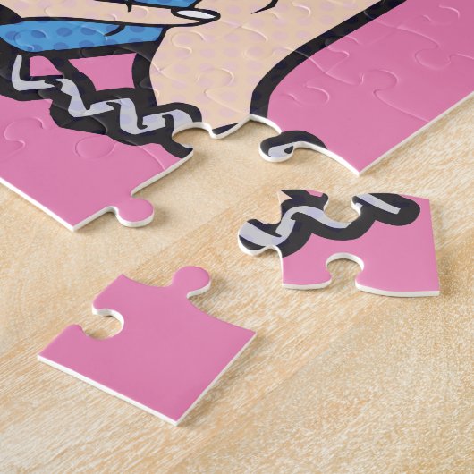 Feminist Retro Pop Art Pink Anti-Patriarchy Quote Puzzle (Seite)