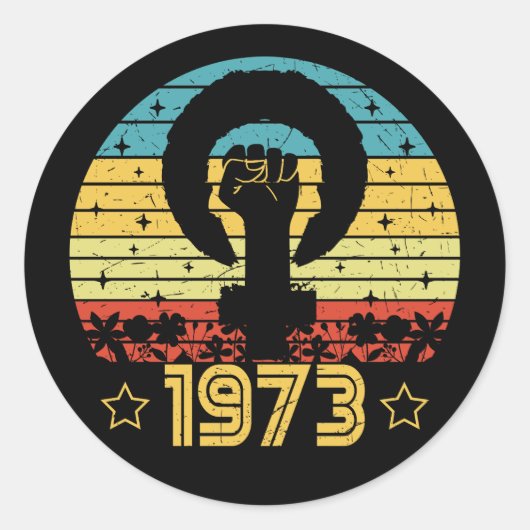 Feminist Roe / Wade Rights 1973 Runder Aufkleber (Vorderseite)