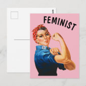 FEMINIST ROSIE DIE RIVETER POSTCARDS POSTKARTE (Vorne/Hinten)
