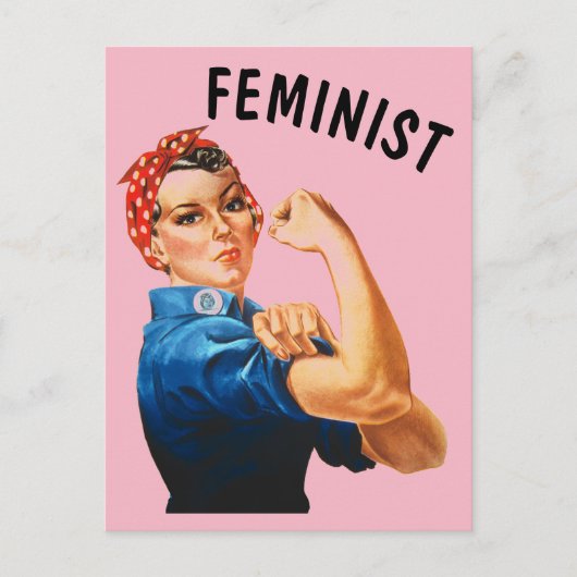 FEMINIST ROSIE DIE RIVETER POSTCARDS POSTKARTE (Vorderseite)