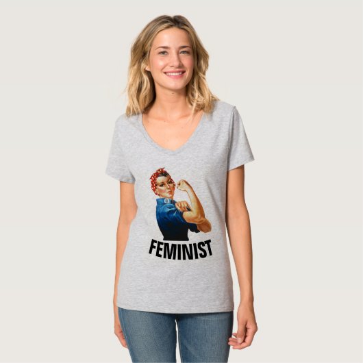 FEMINIST, Rosie the Riveter T - Shirt (Vorderseite Vollansicht)