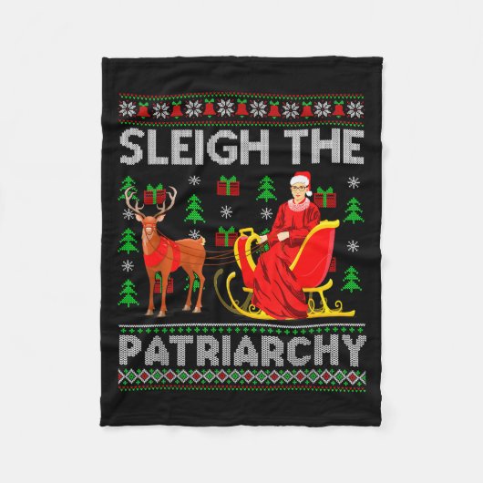 Feminist Ruth Bader Ginsburg Rbg Xmas Sleigh The P Fleecedecke (Vorderseite)