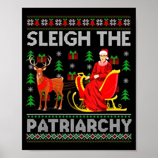 Feminist Ruth Bader Ginsburg Rbg Xmas Sleigh The P Poster (Vorne)