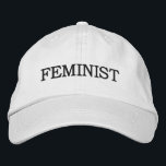 Feminist, schwarzer Text Bestickte Baseballkappe<br><div class="desc">Zeigen Sie, dass Sie die Gleichberechtigung von Frauen und Männern unterstützen, indem Sie eine Baseballkappe tragen, in der das Wort "feministisch" bestickt ist, das in fett schwarz und Hauptstadt auf weißem Hintergrund bestickt ist. Weitere Farbhüte sind in der Sidebar erhältlich. Um den Design Feminist auf anderen Artikeln zu sehen, klicken...</div>