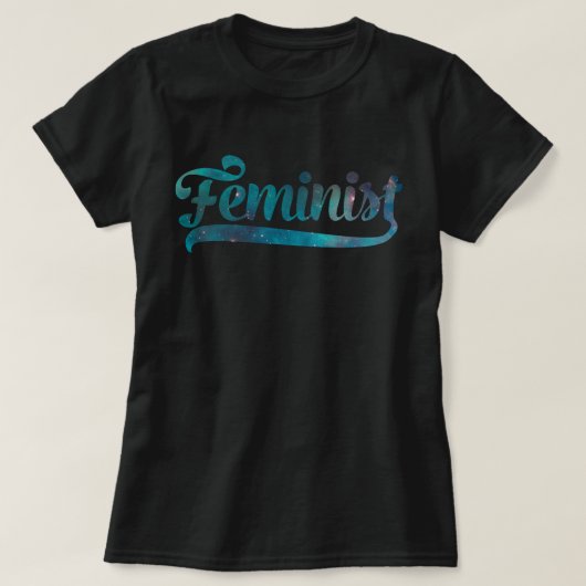 Feminist Space Galaxy Muster T-Shirt (Design vorne)