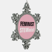 Feminist Steminist Schneeflocken Zinn-Ornament (Links)