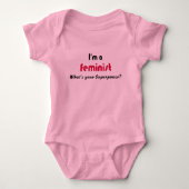 Feminist Super Power Slogan Baby Strampler (Vorderseite)