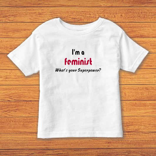 Feminist Super Power Slogan Kleinkind T-shirt