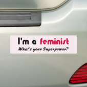 Feminist Super Power Slogan pink Autoaufkleber (Auf Auto)