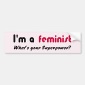 Feminist Super Power Slogan pink Autoaufkleber (Vorne)