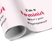 Feminist Super Power Slogan pink Geschenkpapier (Rolleneckpunkt)