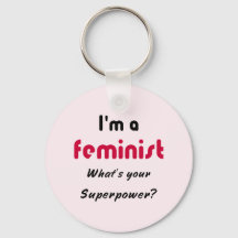 Feminist Super Power Zitat pink