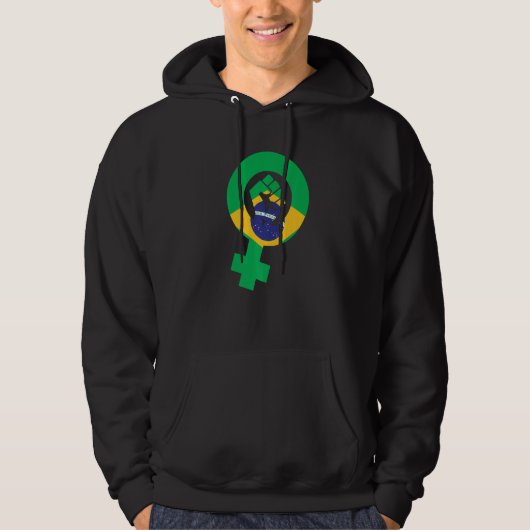 Feminist Symbol Brazil Flag Hoodie (Vorderseite)