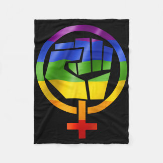 Feminist Symbol Lgbt Resist Pride Fist Rainbow Fla Fleecedecke