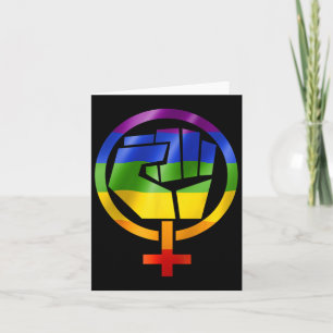 Feminist Symbol Lgbt Resist Pride Fist Rainbow Fla Karte