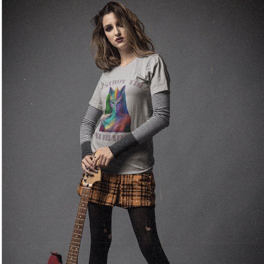 Feminist Unicorn zerstören Patriarchat Regenbogen T-Shirt