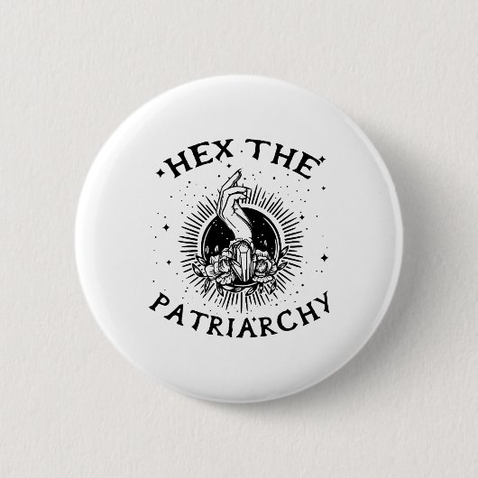 Feminist Wicca Hexe Die Patriarchie Hexenkrebs Button (Vorderseite)