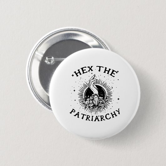 Feminist Wicca Hexe Die Patriarchie Hexenkrebs Button (Vorne & Hinten)