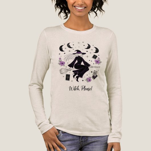 Feminist Witch Halloween T-Shirt | “Witch Please " Tri-Blend Shirt (Vorderseite)