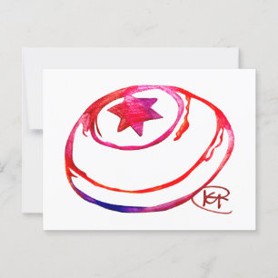 Feminist Yarmulke Watercolor Art Postkarte
