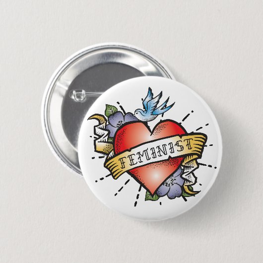 Feministin Button (Vorne & Hinten)