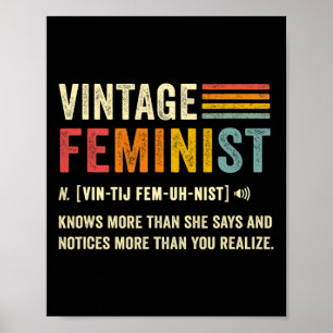 Feministin Definition weiß mehr als sie sagt Retro Poster