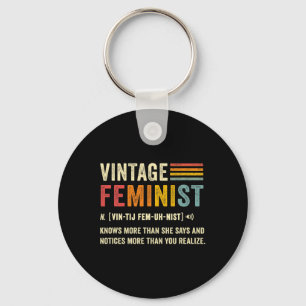 Feministin Definition weiß mehr als sie sagt Retro Schlüsselanhänger