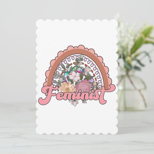 Feministin Flachgrüßkarte Feiertagskarte (Stehend Vorderseite)
