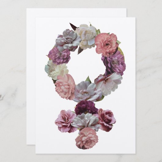 Feministin - FrauenVenus-Symbol mit Blume (Vorne/Hinten)