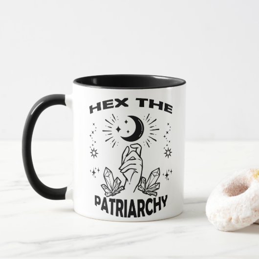 Feministin Hexe, hex the Patriarchat Tasse (Mit Donut)