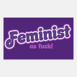 Feministin lila rechteckiger aufkleber