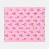 Feministin Pink Fleecedecke (Vorderseite (Horizontal))