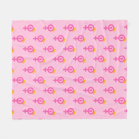 Feministin Pink Fleecedecke (Vorderseite (Horizontal))