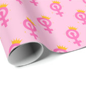 Feministin Pink Geschenkpapier (Rolleneckpunkt)