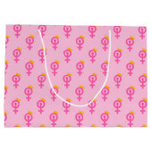 Feministin Pink Große Geschenktüte (Rückseite)