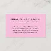 Feministin Pink Visitenkarte (Rückseite)