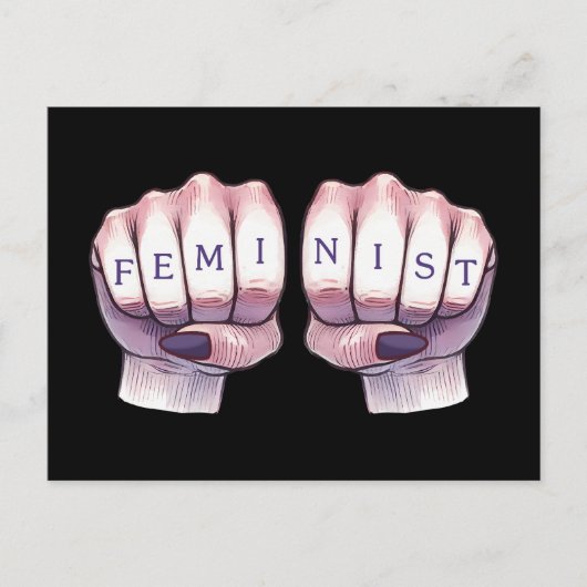 Feministin Postkarte (Vorderseite)