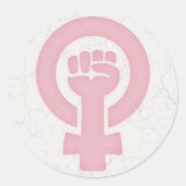 Feministin Runder Aufkleber (Vorderseite)