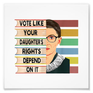 Feministin Ruth Bader Ginsburg RBG Zitat Mädchen M Fotodruck