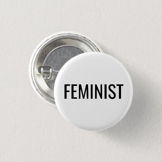Feministin Schwarz-Weiß-Moderne Button (Vorne & Hinten)