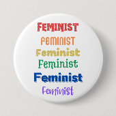 Feministin Stolperknopf Button (Vorderseite)