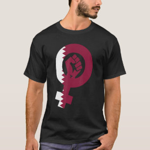 Feministin Symbol Katar Flag T-Shirt